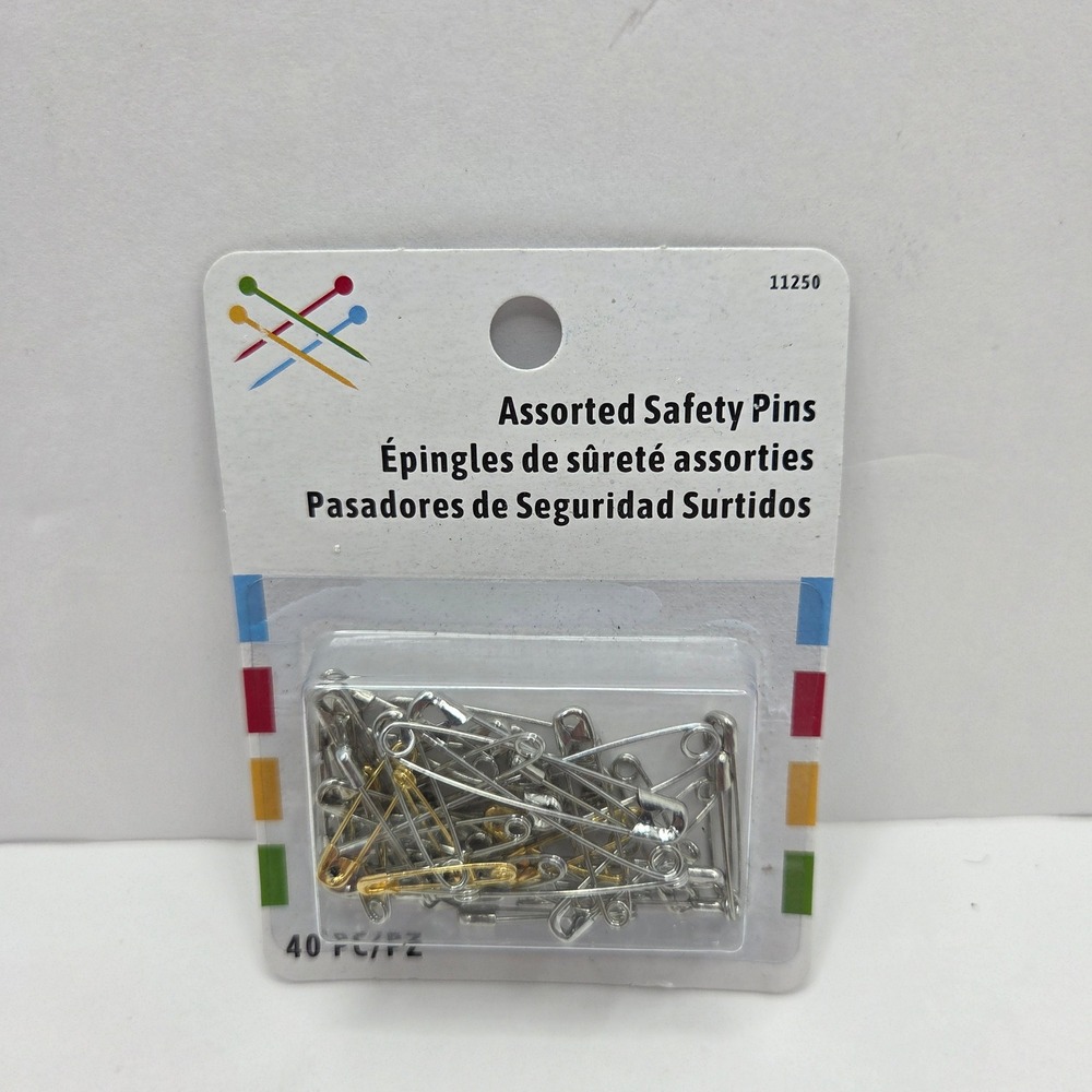 Prym Safety Pins Assorted 40pc Set Multi-Size Silver Gold Sewing Crafting 11250